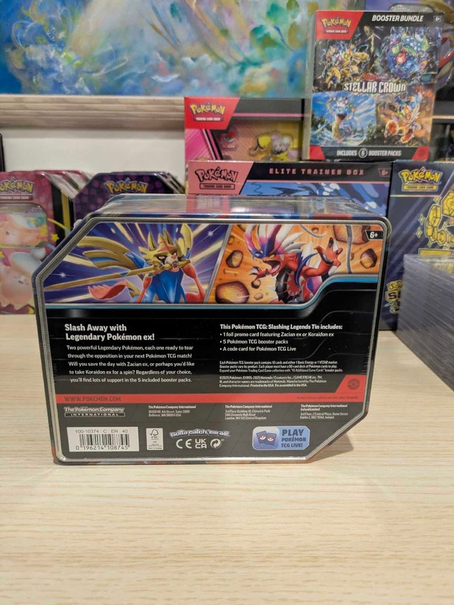 Pokémon S&V Slashing Legends Zacian EX Tin - photo 2