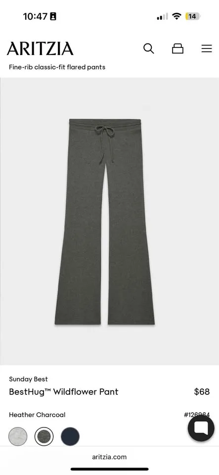 Aritzia BestHug™ Wildflower Pants Size L NWT image indicator(2)