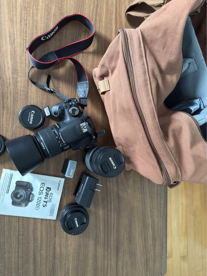 Canon T5 Rebel DSLR + Lenses + Camera Bag - photo 2