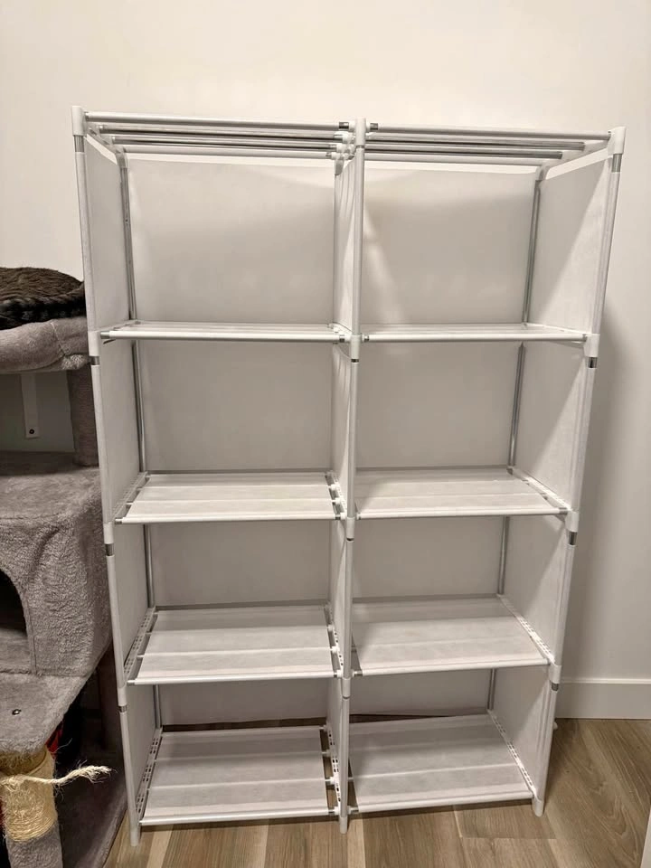 White and black shelves