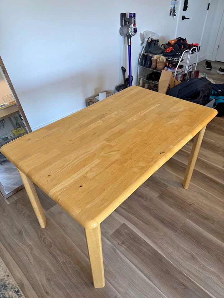 Solid wood oak veneer ikea table
