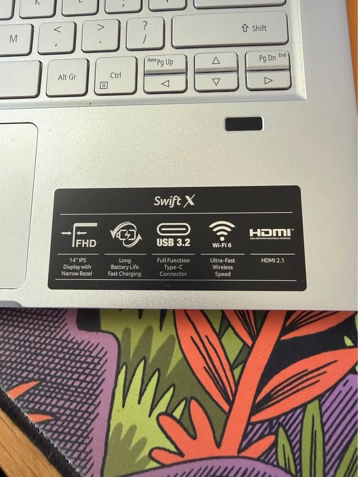 Acer Swift X - 16gb ram, 3050 Ti, 512gb, Ryzen 7 - photo 3