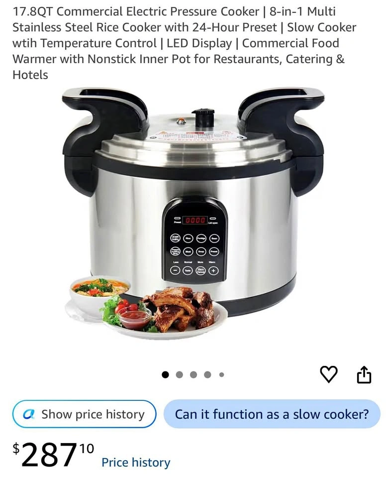 (New)17.8QT Commercial Electric Pressure Cooker