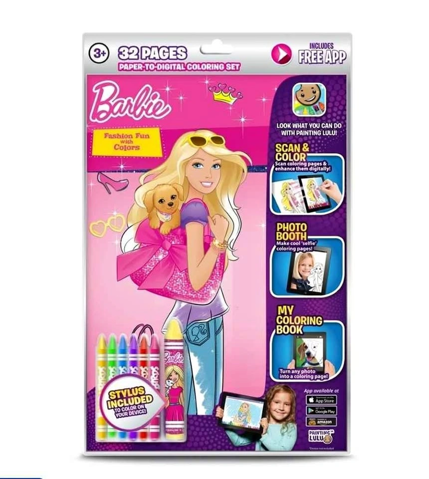 NEW - Colour Book Barbie Interactive Coloring Book