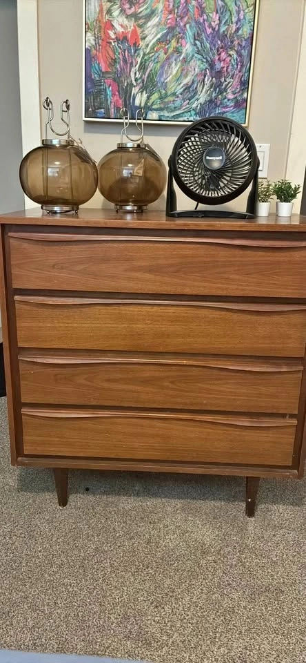 MCM 4 Cinnamon Walnut 4 Drawer Dresser with Dovetails