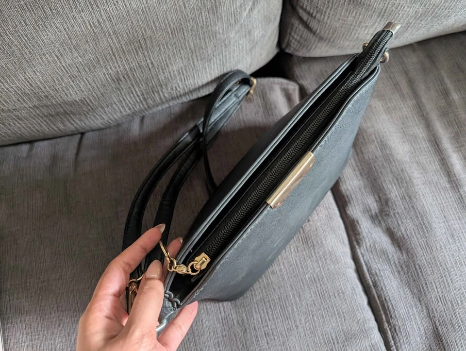 Black Saffiano Faux Leather Crossbody Bag - photo 3