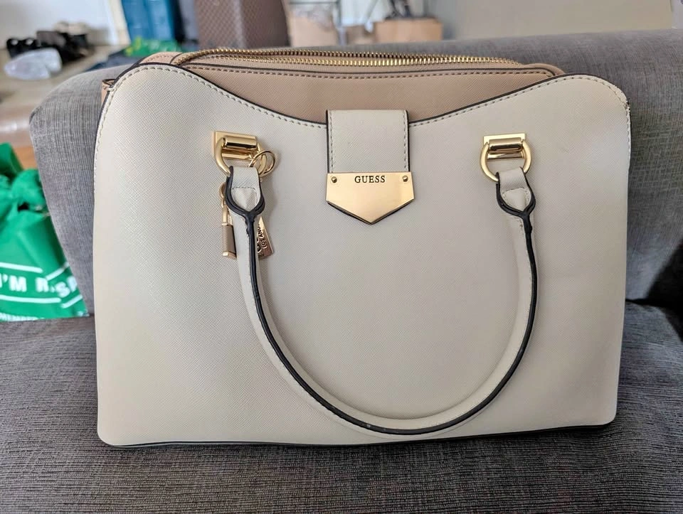 Guess Saffiano Satchel Handbag