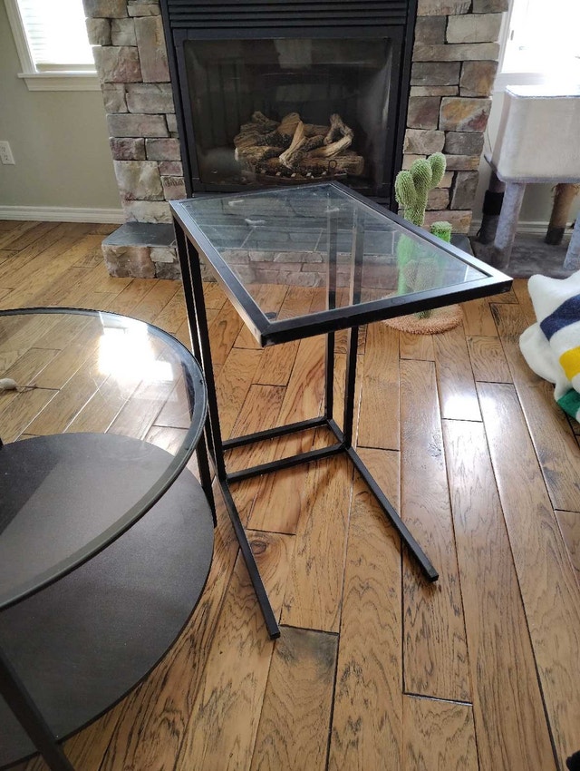 Glass coffee table and end tables - photo 3