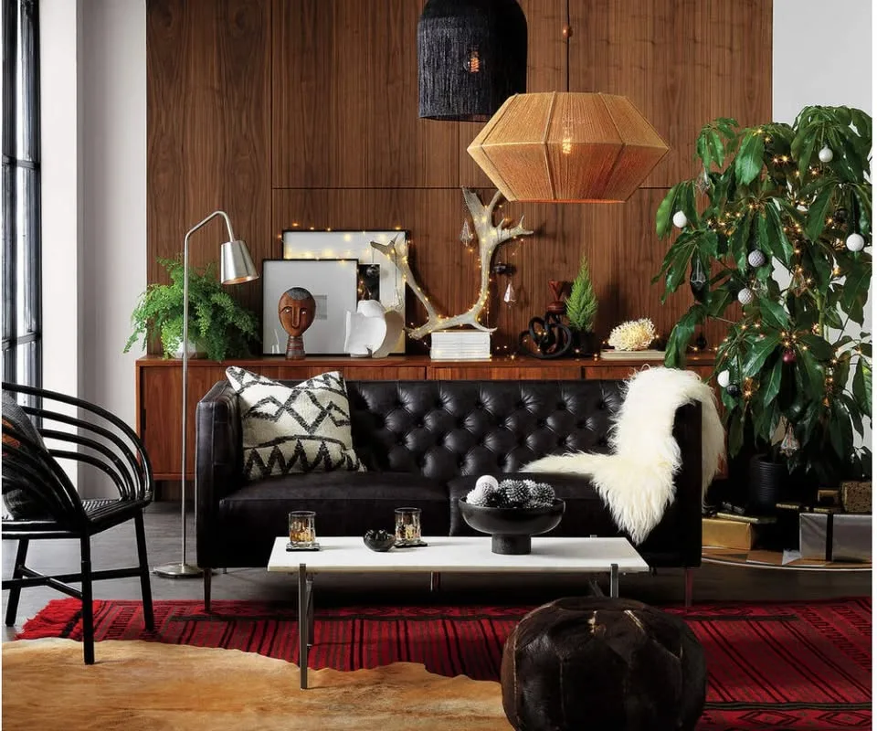 Crate & Barrel Leather Tufted Sofa image indicator(3)