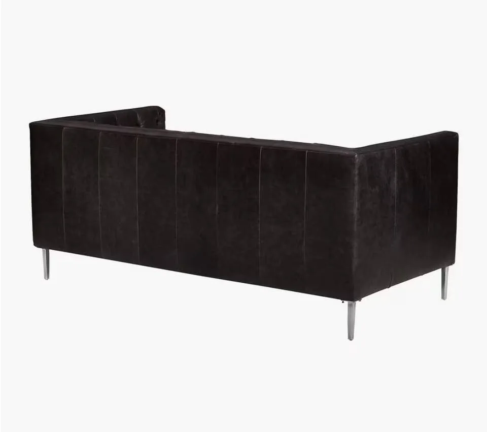 Crate & Barrel Leather Tufted Sofa image indicator(9)