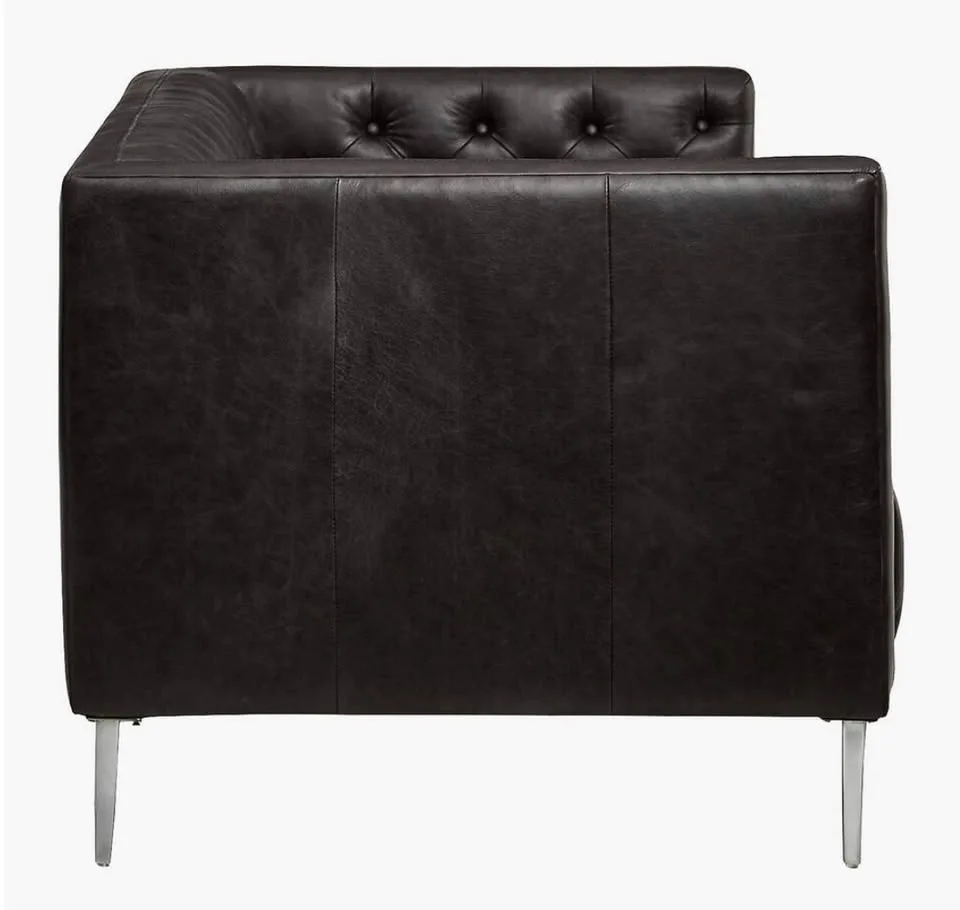 Crate & Barrel Leather Tufted Sofa image indicator(10)