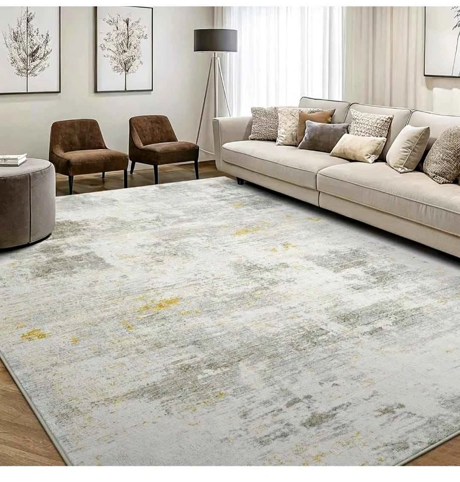Brand New 8x10 Modern Abstract Area Rug - Washable Beige
