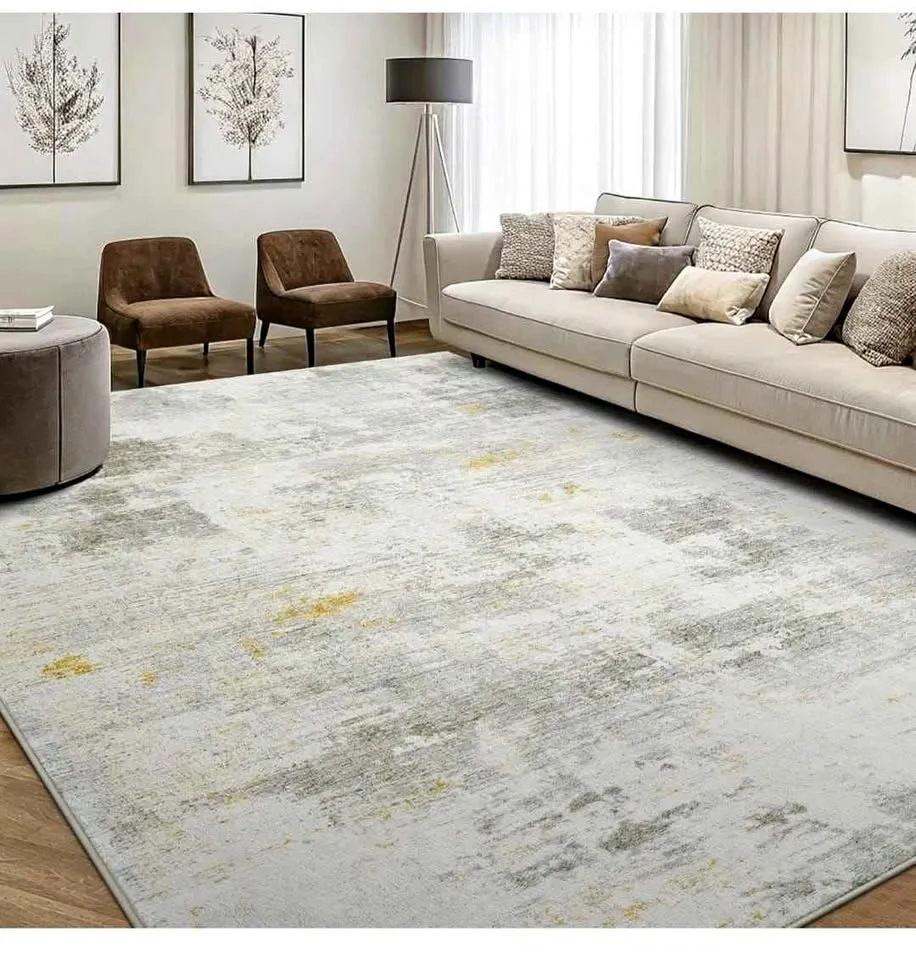 Brand New 8x10 Modern Abstract Area Rug - Washable Beige