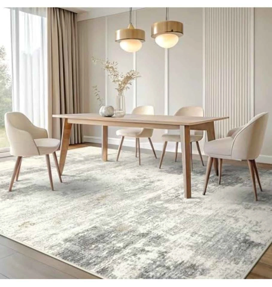 Brand New 8x10 Modern Abstract Area Rug - Washable Beige - photo 3