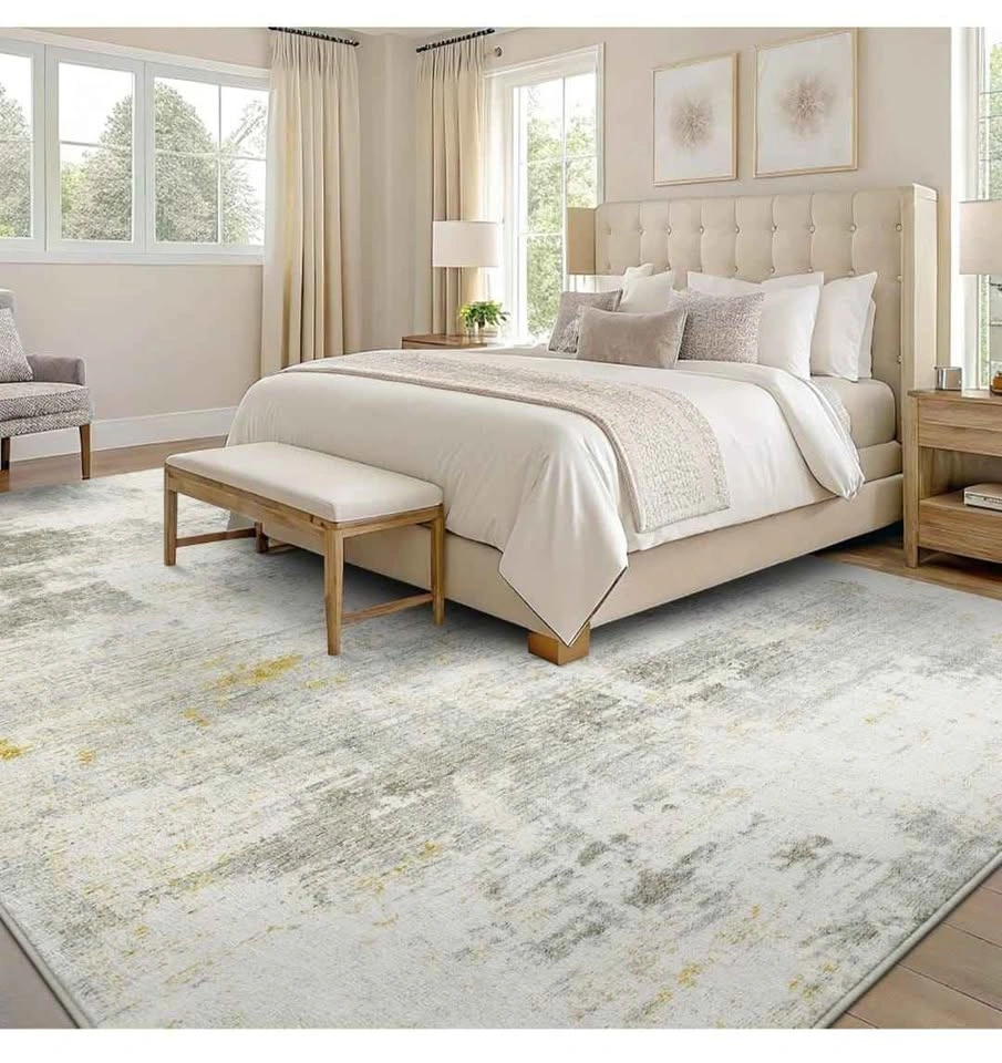 Brand New 8x10 Modern Abstract Area Rug - Washable Beige - photo 4