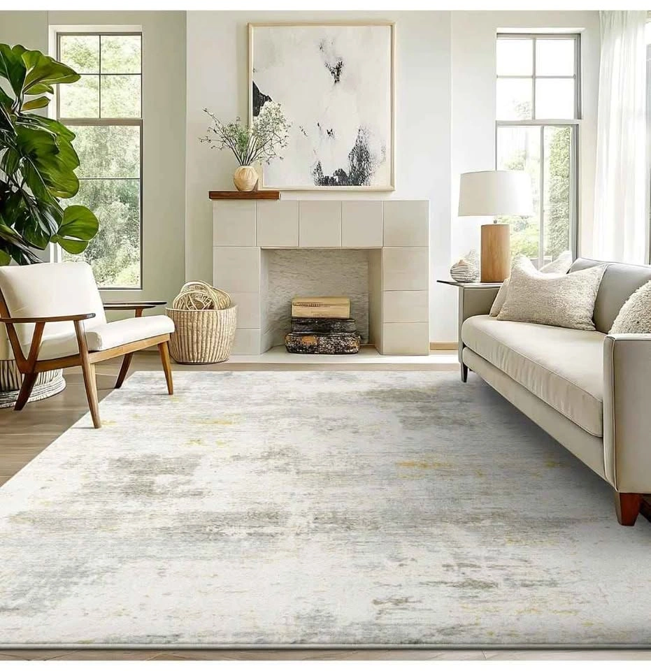 Brand New 8x10 Modern Abstract Area Rug - Washable Beige - photo 5