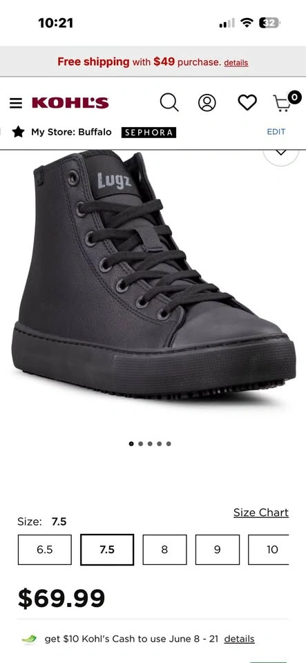 Lugz Stagger Work Slip resistant shoe w7.5