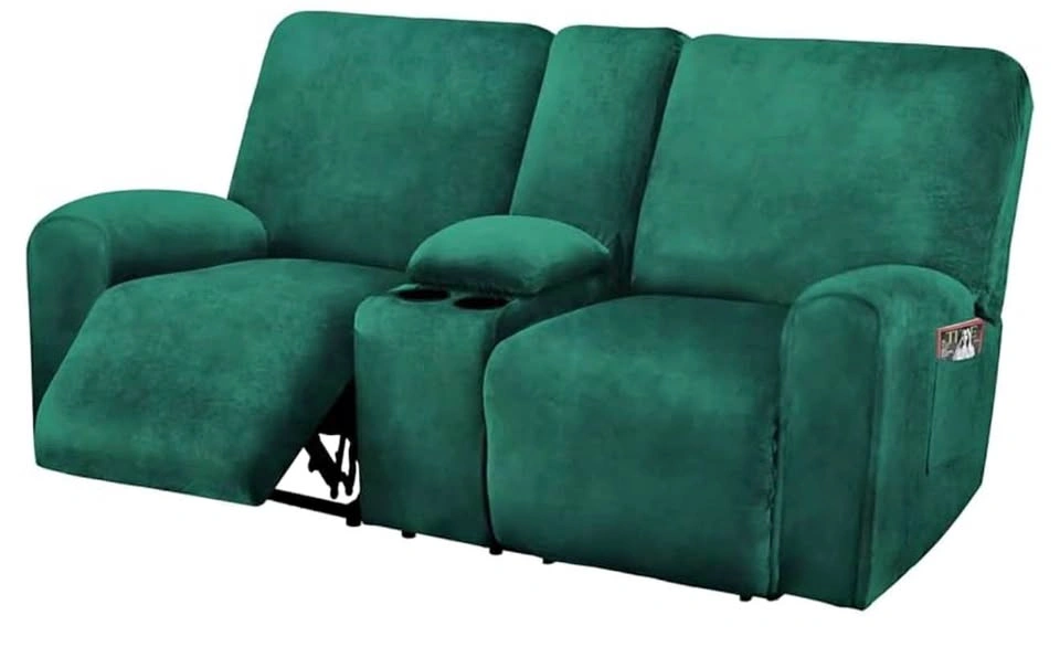 Green Recliner Sofa Cover with Console - New