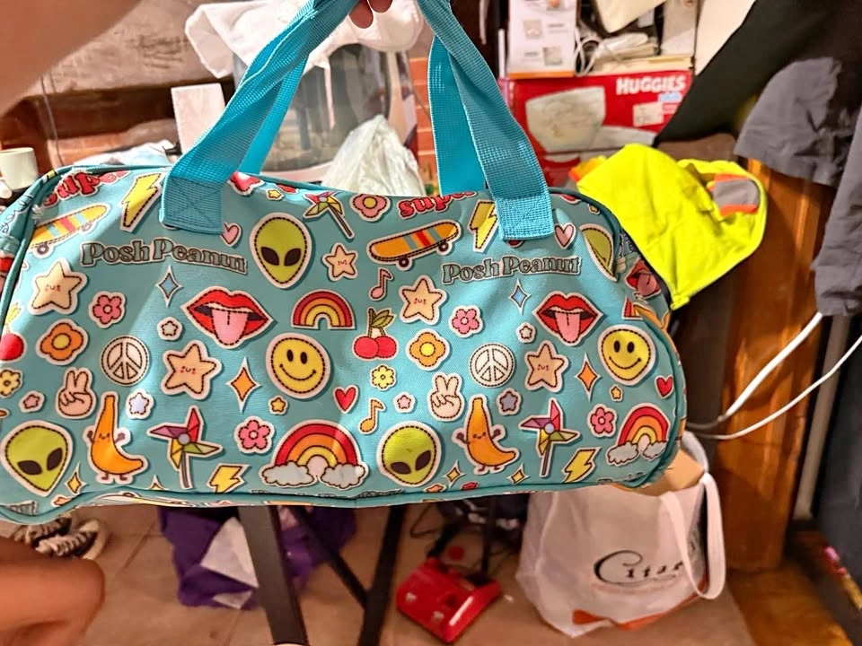 Posh Peanut Sticker Print Duffel Bag