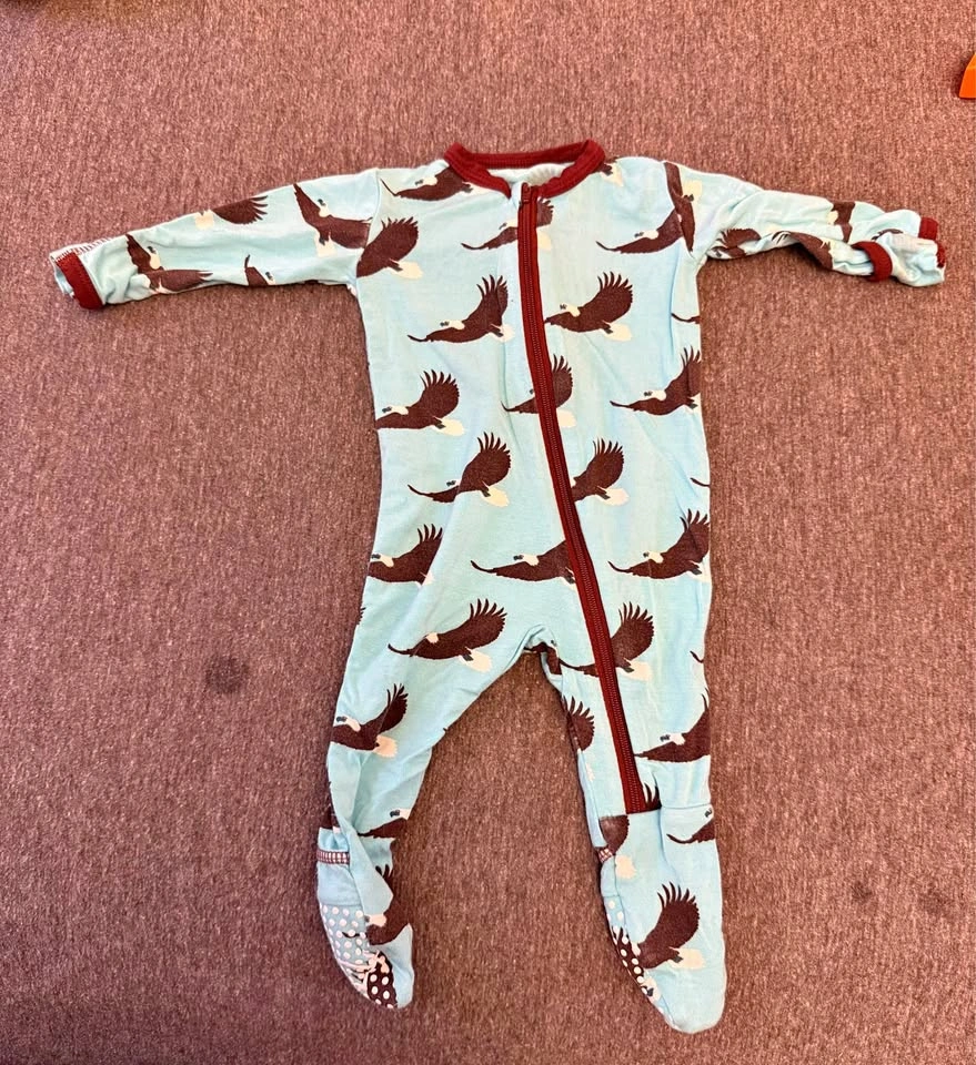 Newborn Footed Pajama Eagle Print