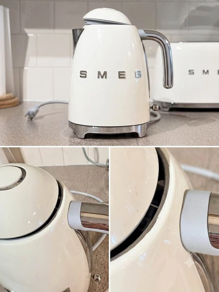 SMEG Electric Kettle (Cream) - Functional with Lid Flaw