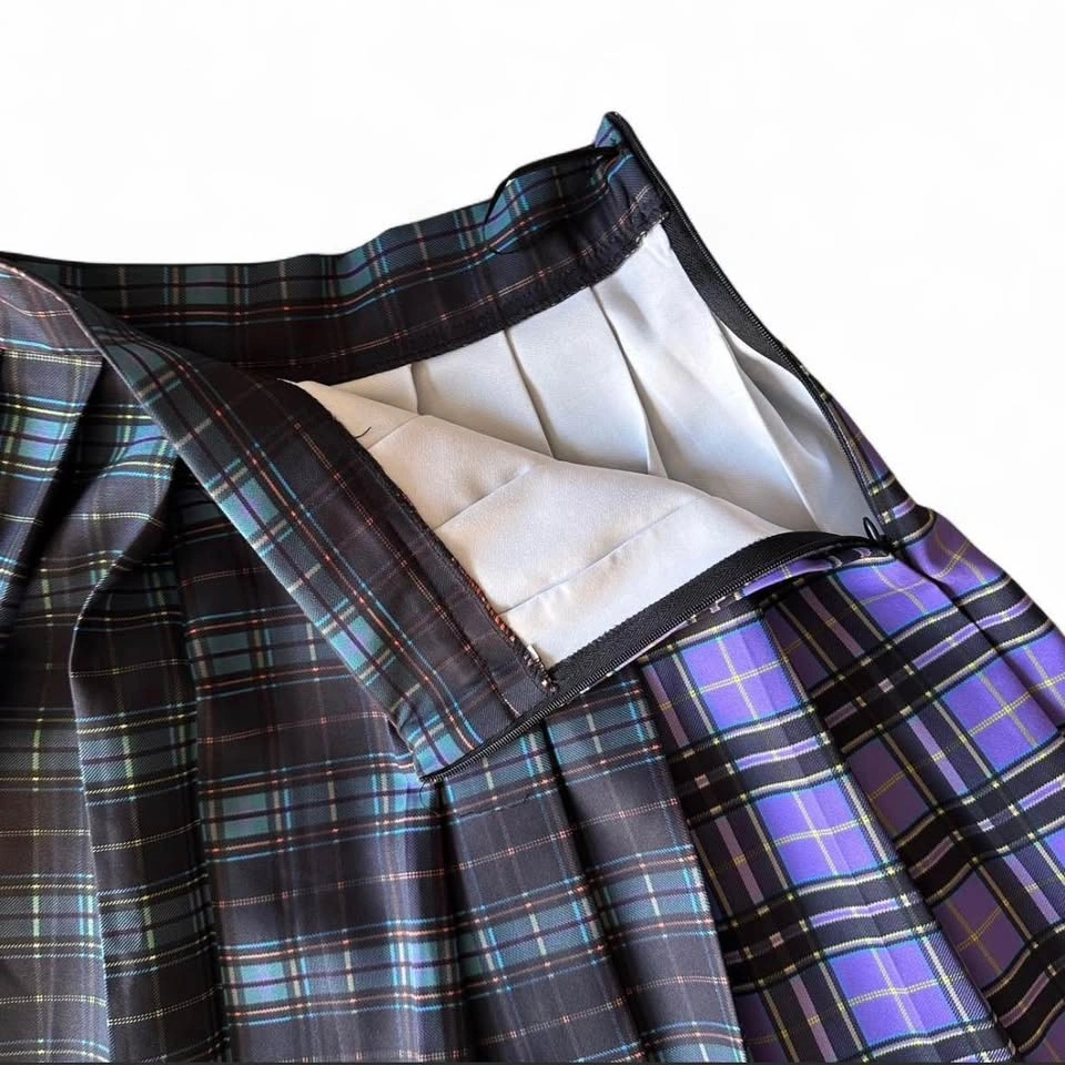 Plaid Pleated Mini Skirt in Multi-Color - photo 4