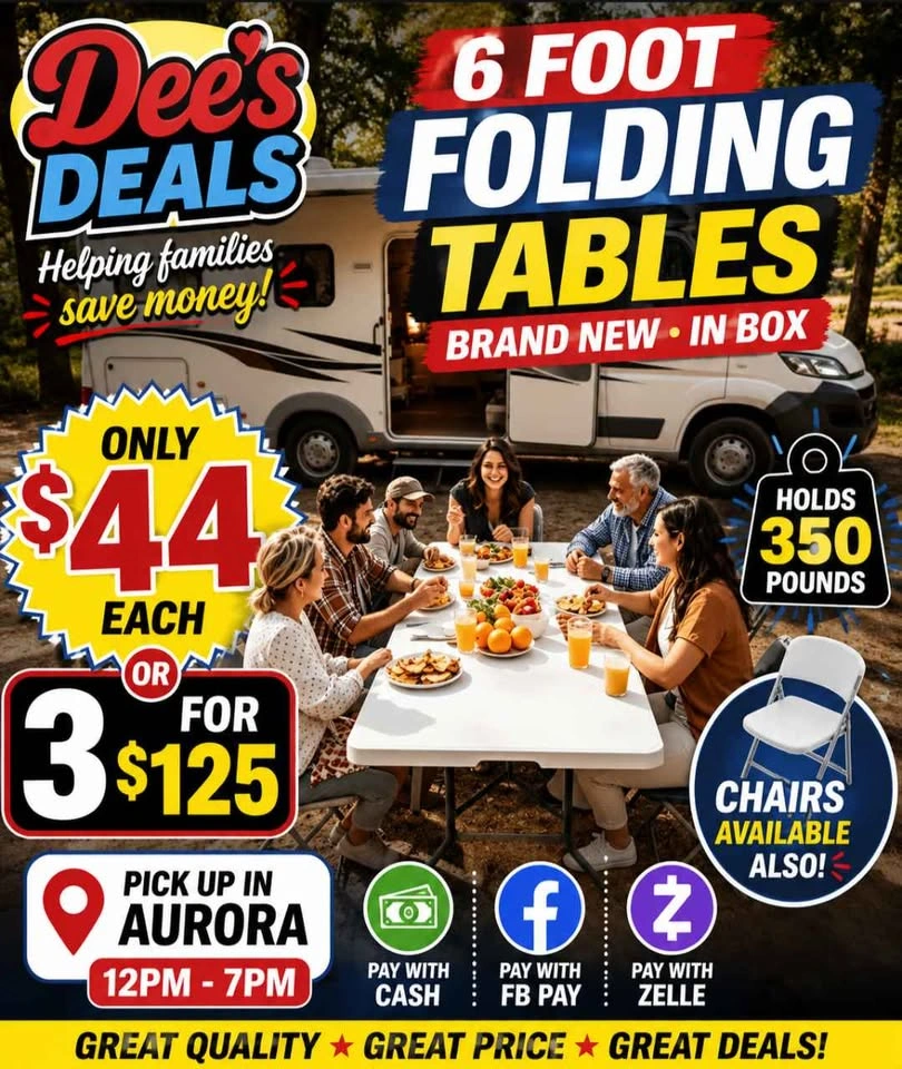 6 foot folding tables BRAND NEW IN BOX ONLY $44 - photo 3