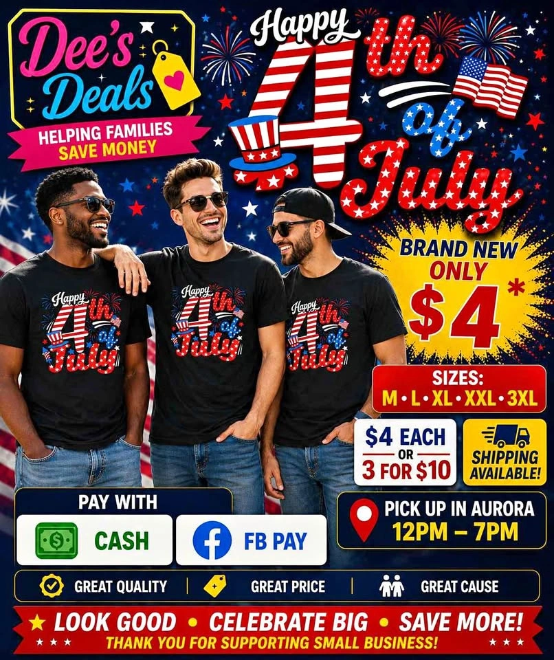 July 4th T shirts only $4 each