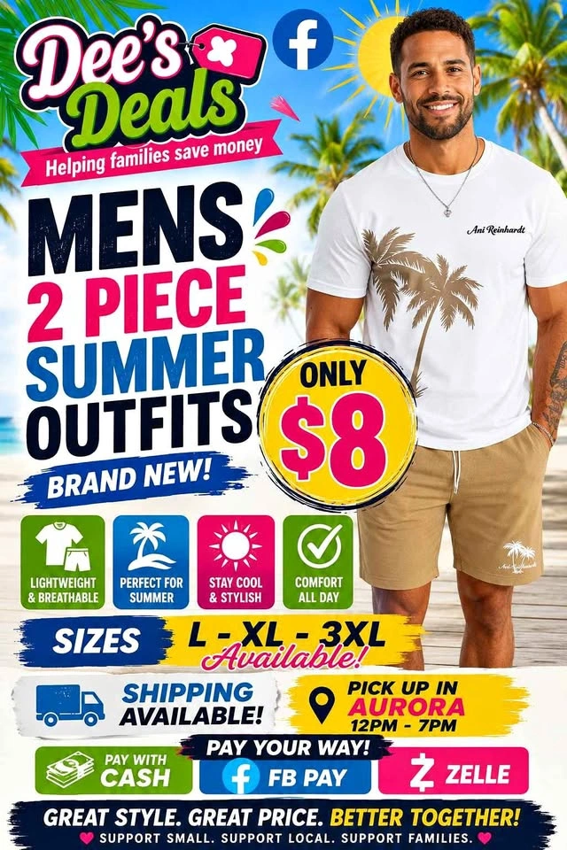 Men's Summer Outfits only $8!!
