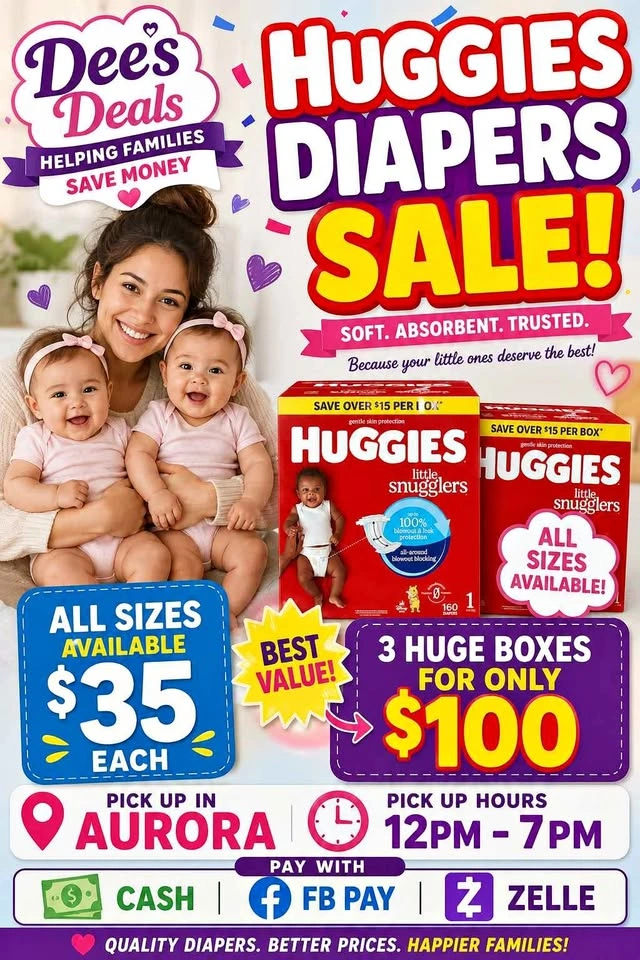 Huge Box Huggies $35 or 3 for $100