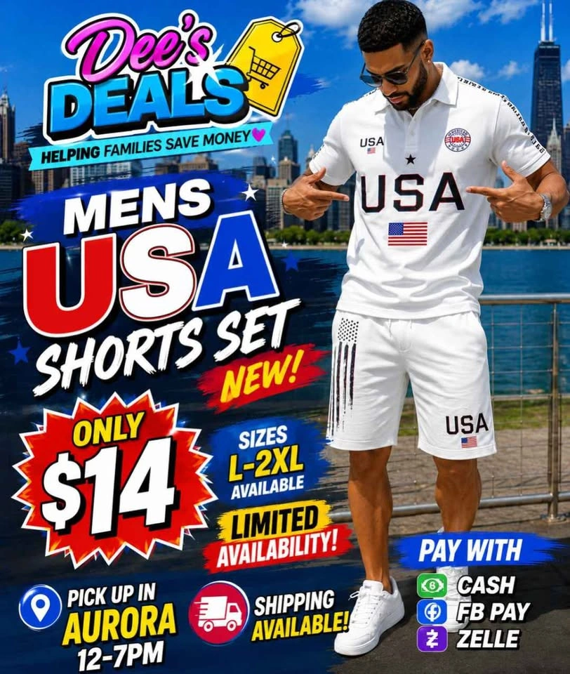 Men's USA Shorts Set New Sizes L-2XL - photo 2