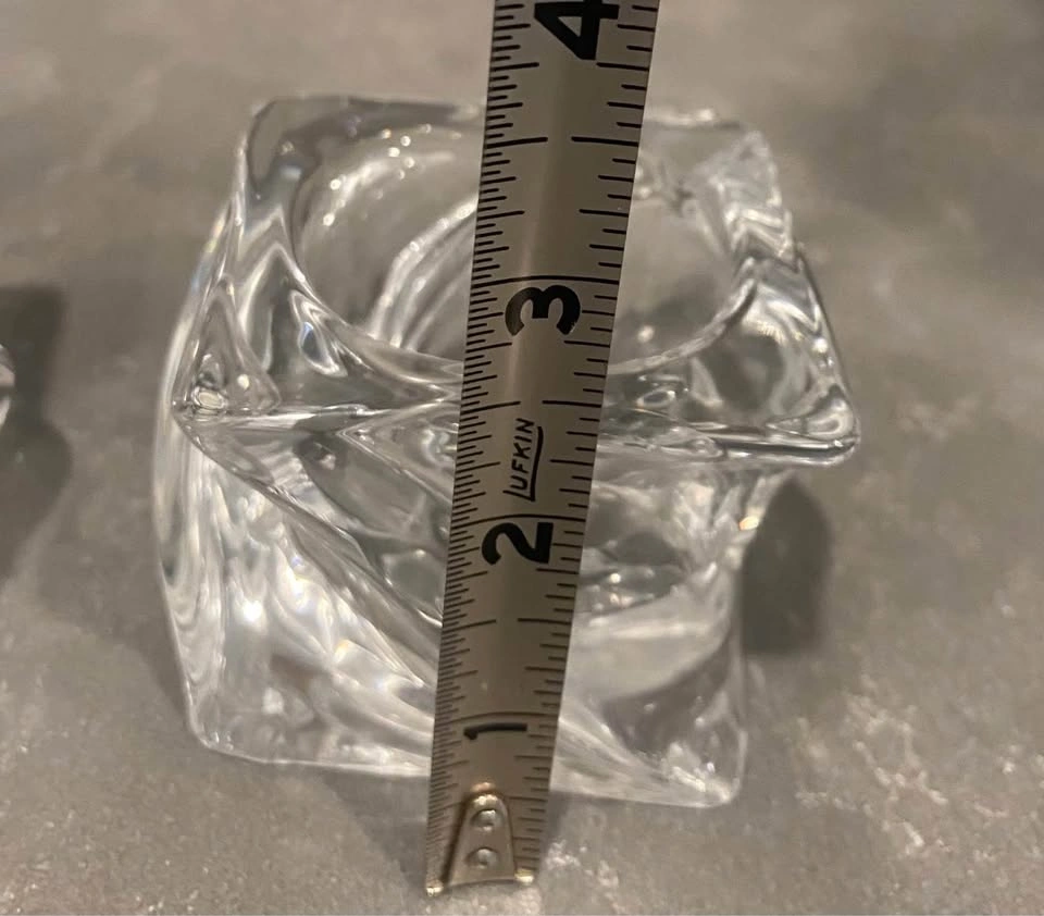 Pair of Twisted Crystal Glass Votive Candle Holders - photo 5