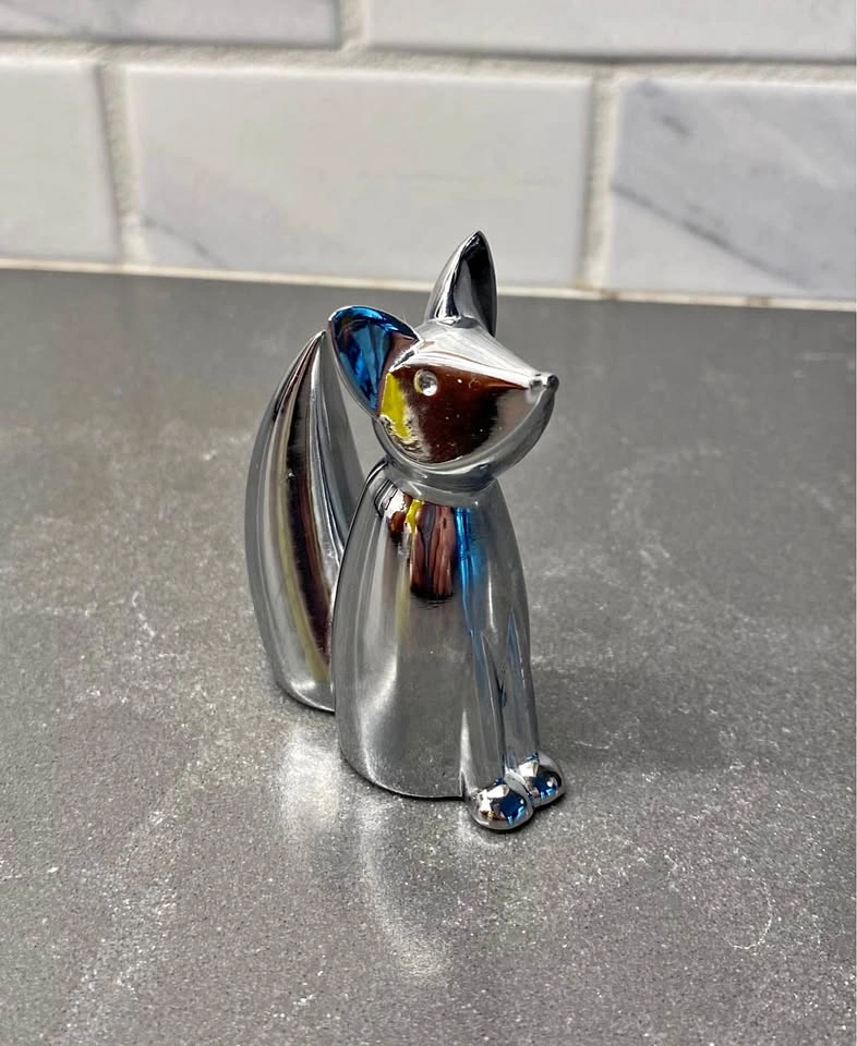 Chrome Mini Fox Figurine