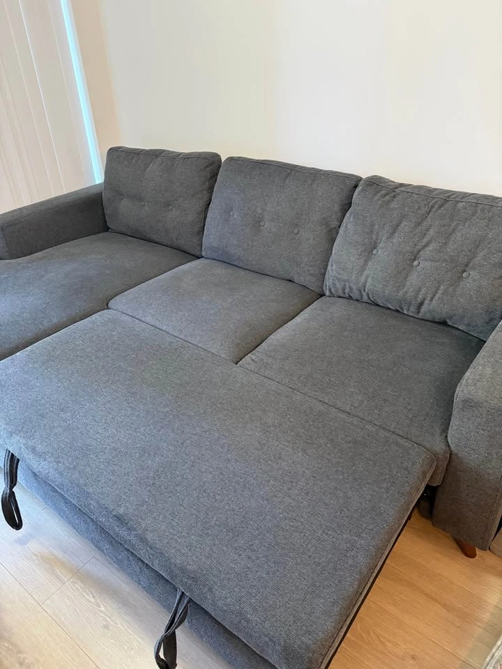 Structube Renee - Grey Sectional Sofa Bed with Storage Chaise - photo 2
