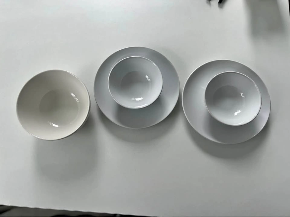 White Ceramic Plate and Bowl Set