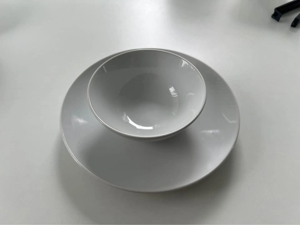 White Ceramic Plate and Bowl Set - photo 2