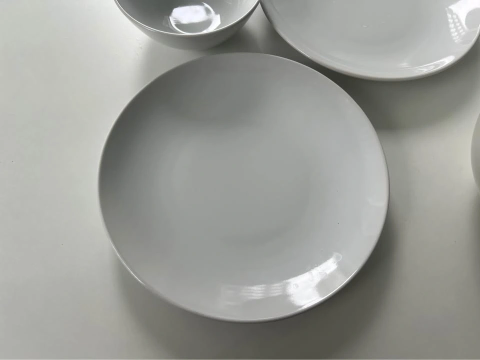 White Ceramic Plate and Bowl Set - photo 3