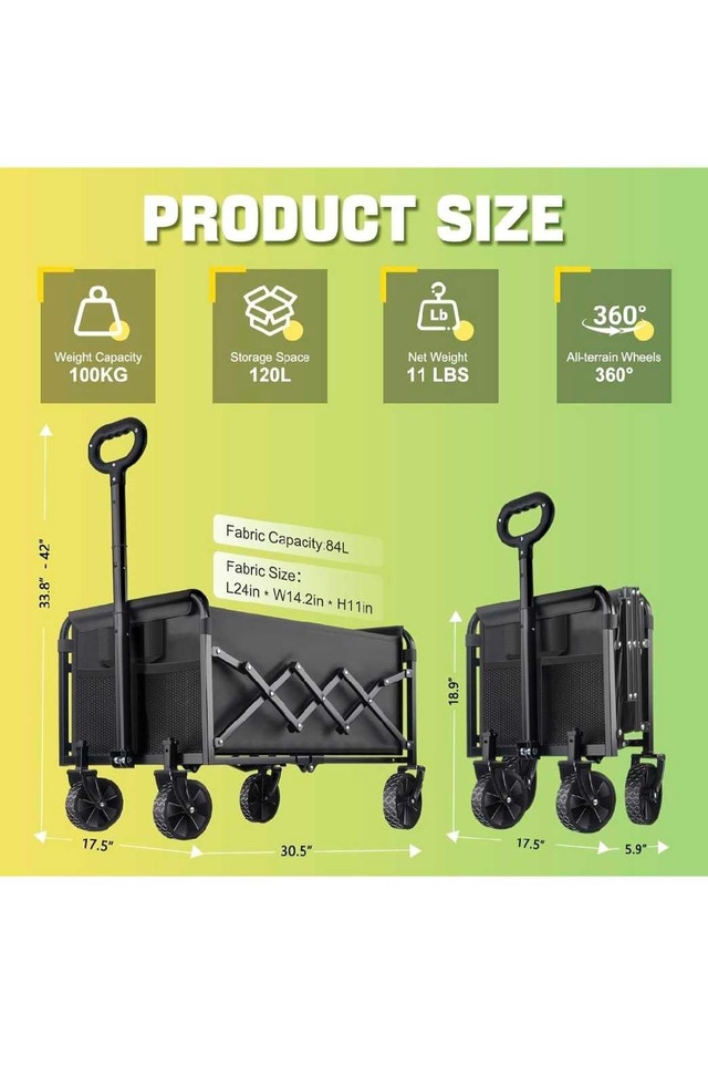 Heavy Duty Portable Folding Wagon - photo 2