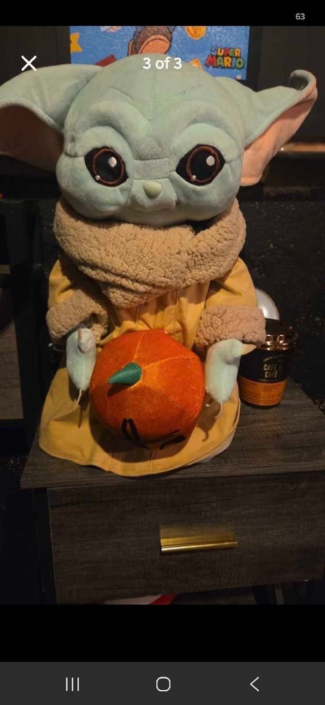 Star Wars The Mandalorian Grogu Plush with Pumpkin