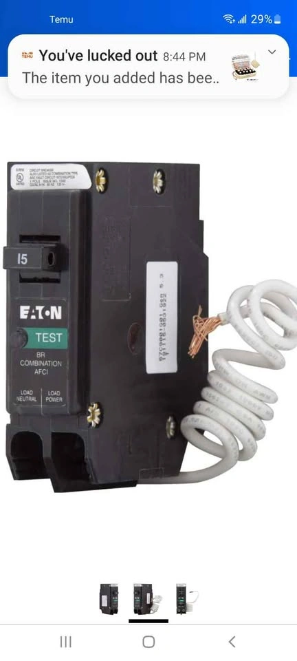 Eaton BR Combination AFCI Circuit Breaker 15 Amp - photo 3