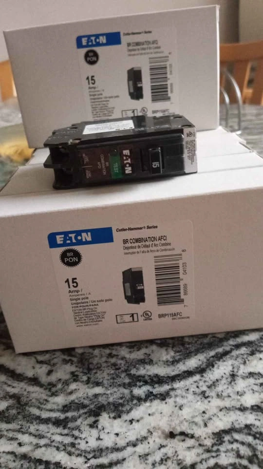 Eaton BR Combination AFCI 15 Amp BRP115AFC Circuit Breakers