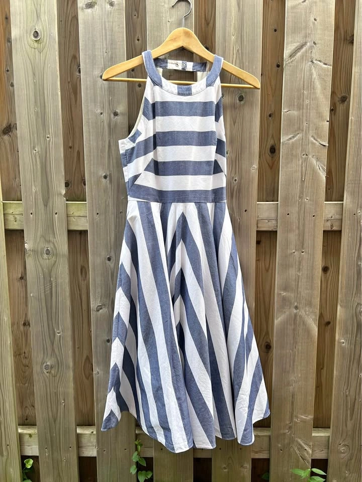 Nautical Blue Bridesmaid Dress (Eliza J - Size 4)