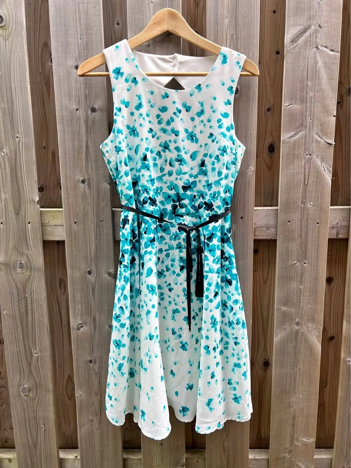 Teal Floral Dress (Ricki's - Size 4)