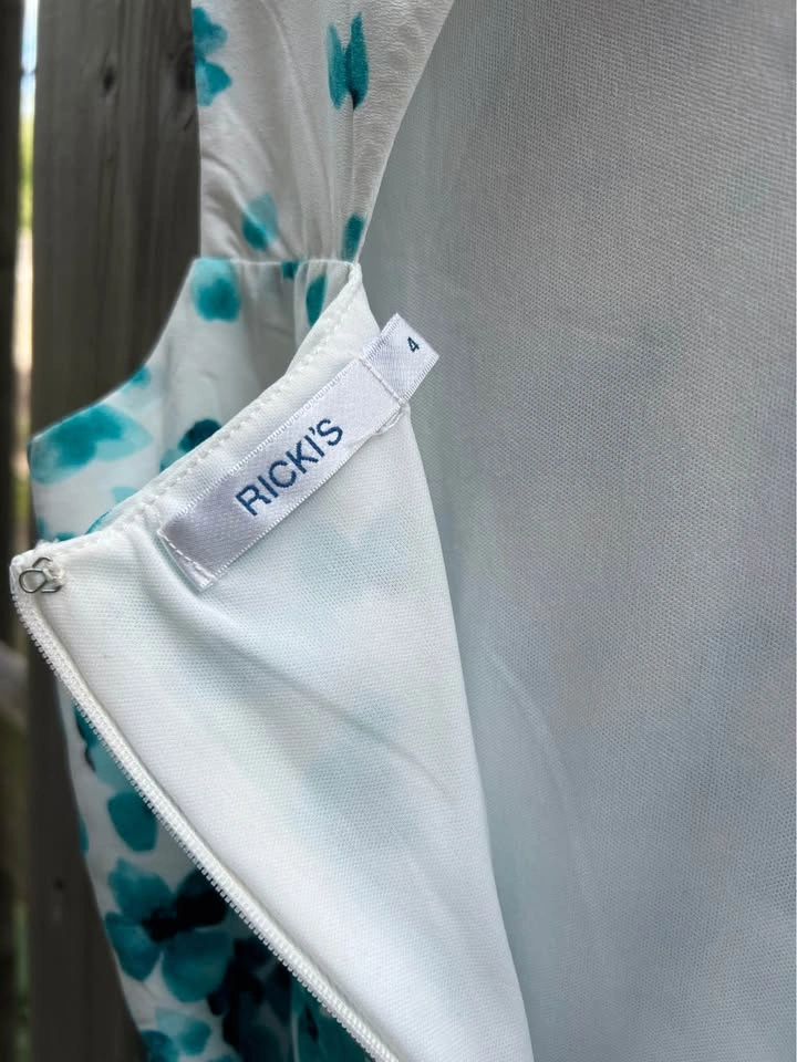 Teal Floral Dress (Ricki's - Size 4) - photo 4
