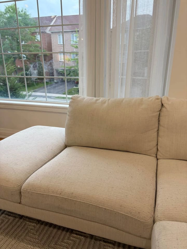 Beige L-Shaped Sectional Sofa with Chaise - photo 2