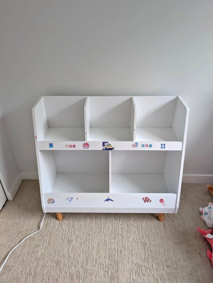 White Kids Bookshelf & Toy Storage Organizer