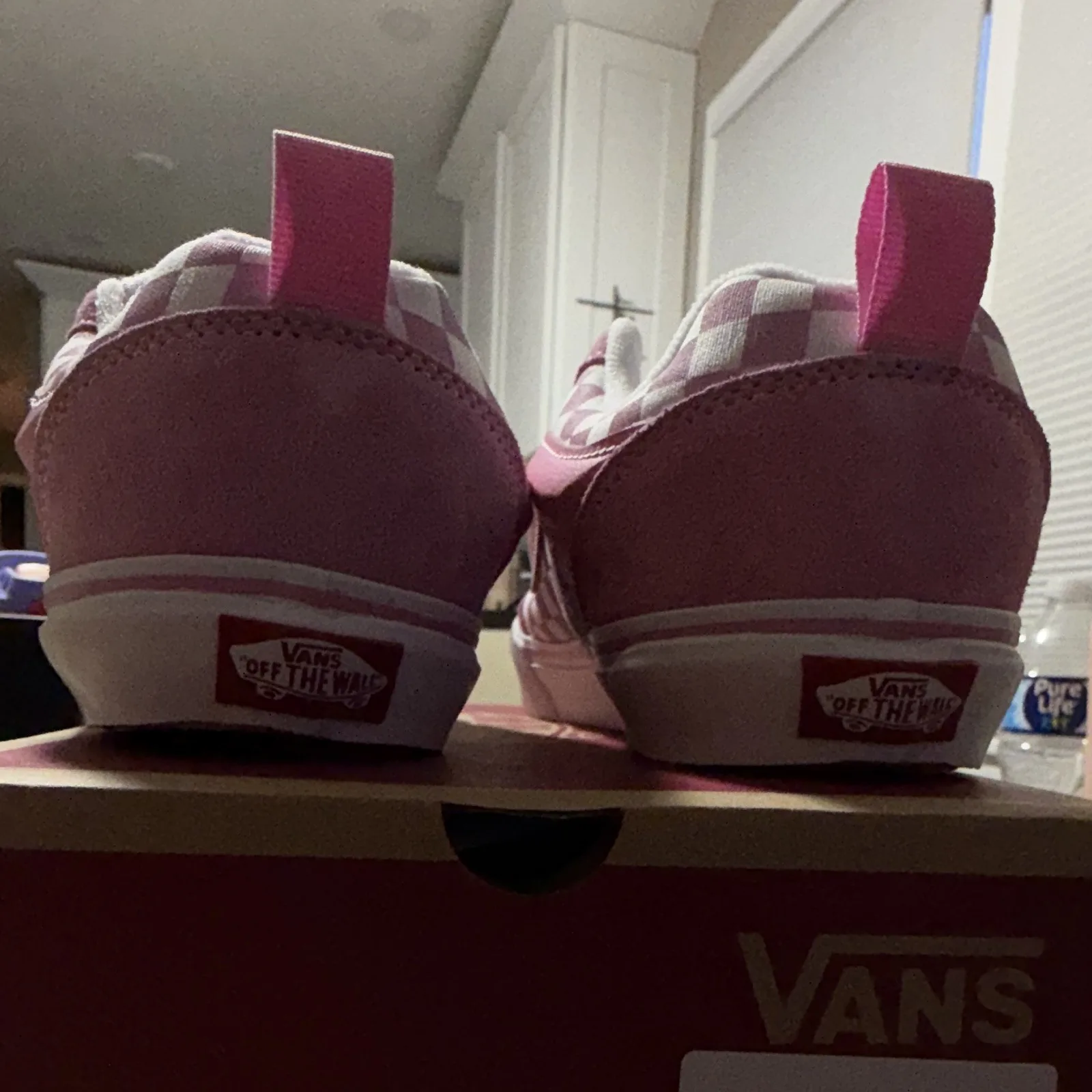 VANS Knu Skool Pink/White Check Suede Low Top Sneakers US 6 - photo 3