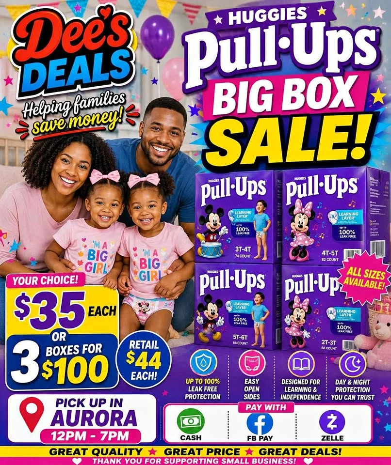 Huggies PullUps Big Box Sale $35 each
