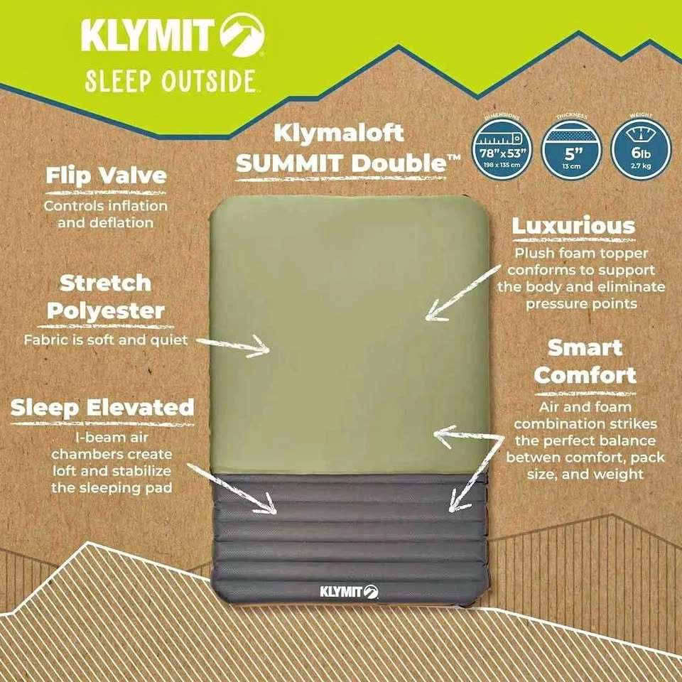 Klymit Klymaloft Summit Double Inflatable Sleeping Pad