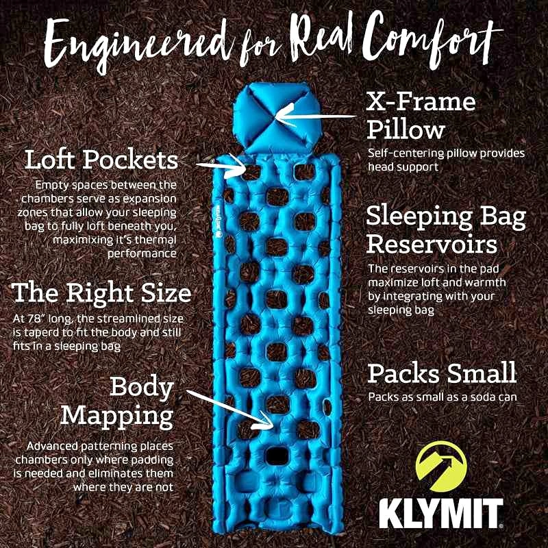 KLYMIT Inertia Ozone Sleeping Pad. Backpacking lightweight.